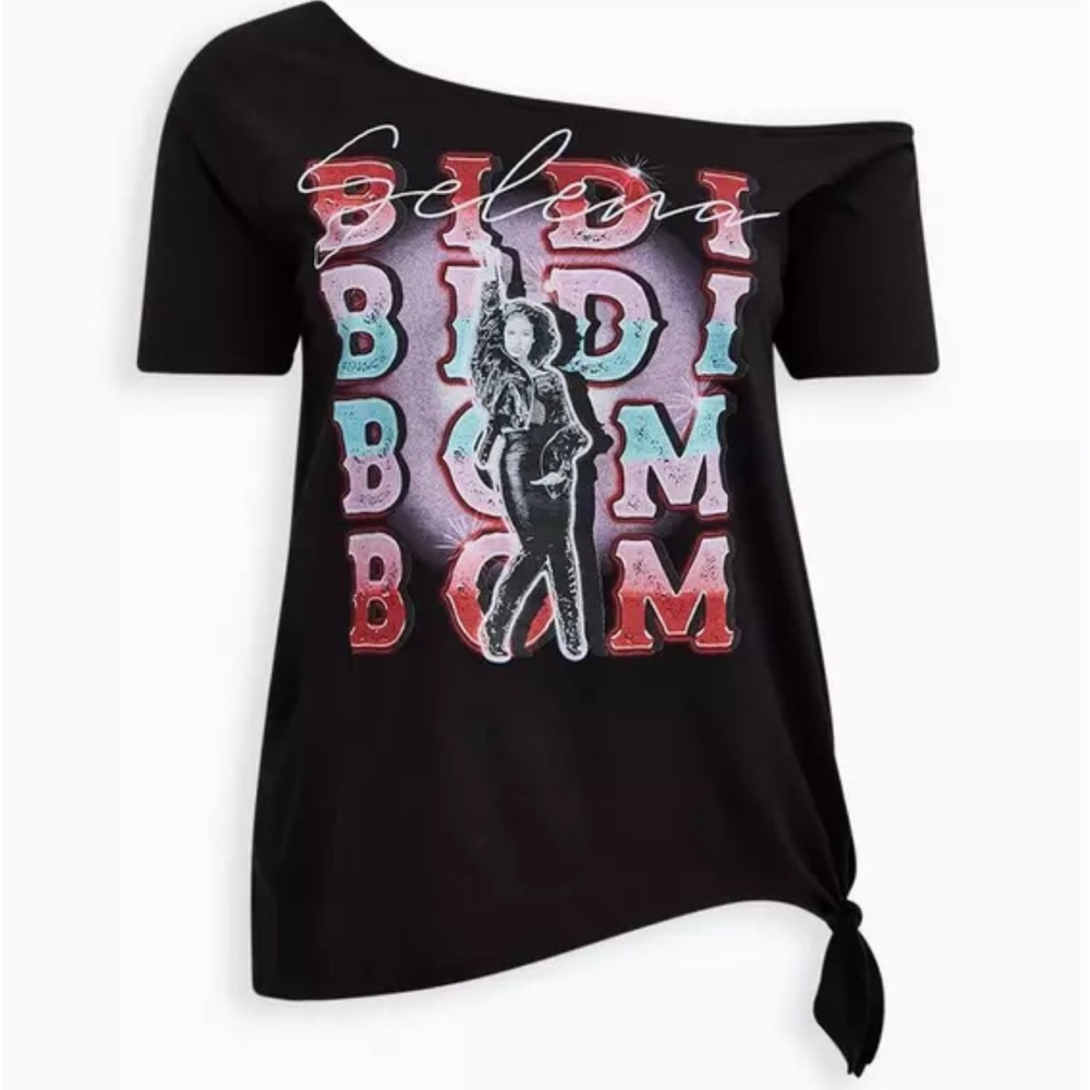 Off-Shoulder Tee - Selena Black